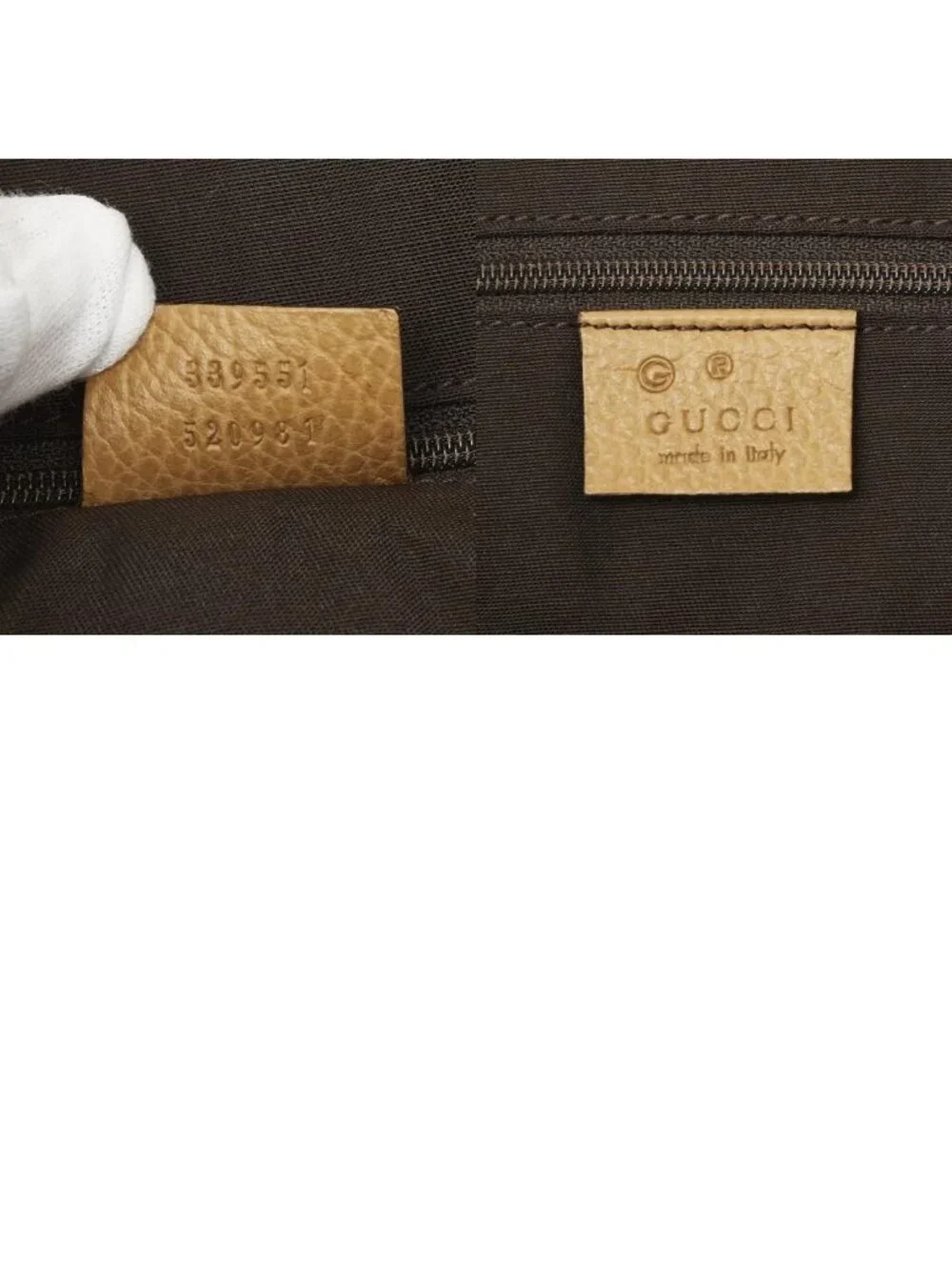 Gucci Tote Shoulder Bag 2-Way Beige Leather